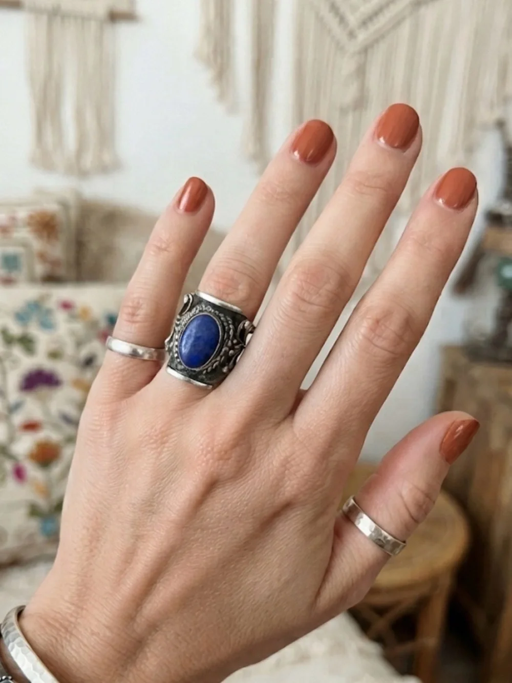 vintage  Lapis Statement Ring Ring size 8